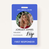 Kundenlogo Geschäftspersonal Foto Security Blau Ausweis (Vorderseite)