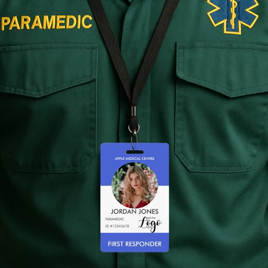 Kundenlogo Geschäftspersonal Foto Security Blau Ausweis