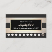 Kundenloyalty 10 Punch Gold und schwarz gestreift Treuekarte (Vorderseite)