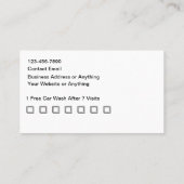 Kundenloyalty Car Wash Business Cards Visitenkarte (Rückseite)