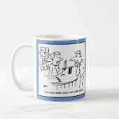 Kundenmädchen Barmaid Unfreundlich.Funny Kaffeetasse (Links)