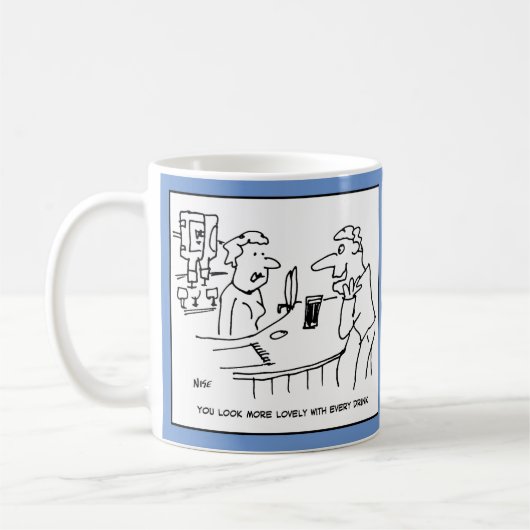Kundenmädchen Barmaid Unfreundlich.Funny Kaffeetasse (Links)