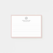 Kundenminimale Monogramm Postit-Notizen Post-it Klebezettel (Vorderseite)