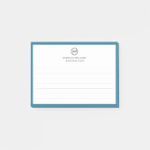 Kundenminimale Monogramm Postit-Notizen Post-it Klebezettel (Vorderseite)