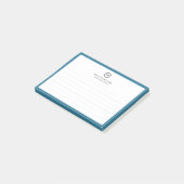 Kundenminimale Monogramm Postit-Notizen Post-it Klebezettel (angewinkelt)