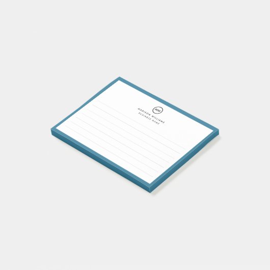 Kundenminimale Monogramm Postit-Notizen Post-it Klebezettel (angewinkelt)