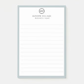 Kundenminimale Monogramm Postit-Notizen Post-it Klebezettel (Vorderseite)