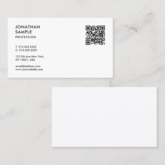 Kundenmoderner Beruflicher Vorlagencode QR Visitenkarte (Vorne/Hinten)