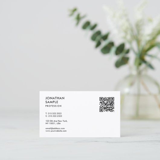 Kundenmoderner Beruflicher Vorlagencode QR Visitenkarte (Stehend Vorderseite)