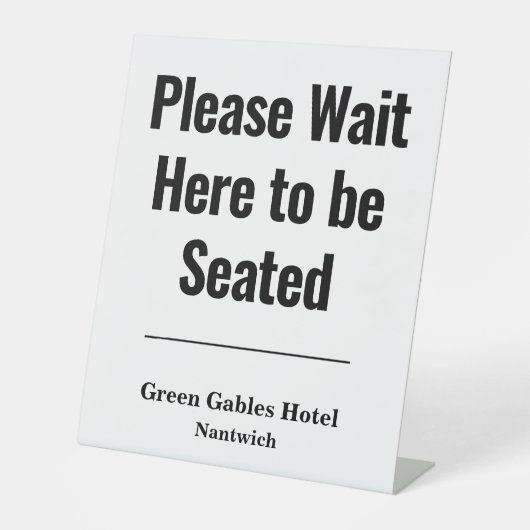 Kundennachricht für Hotel oder Restaurant Pedestal Sockelschild (Vorderseite)