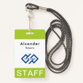 Kundenname Abzeichen-Logo Ausweis (Vorderseite mit Schlüsselband)