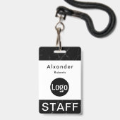 Kundenname Abzeichen-Logo Ausweis (Vorderseite mit Lanyard)