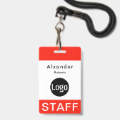 Kundenname Abzeichen-Logo Ausweis (Vorderseite mit Lanyard)