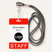 Kundenname Abzeichen-Logo Ausweis (Vorderseite mit Schlüsselband)