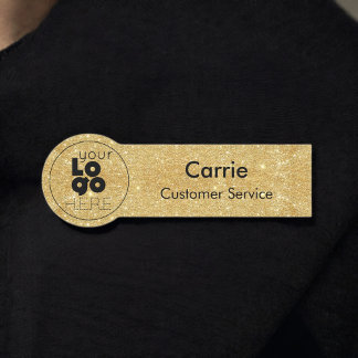 Kundenname des Glitzer mit dem Round-Logo Namensschild