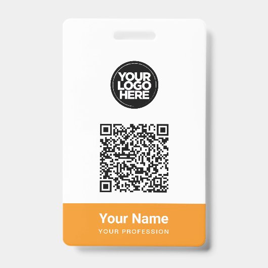 Kundenname Firmenlogo Qr-Code Ausweis (Vorderseite)