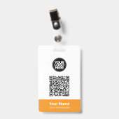 Kundenname Firmenlogo Qr-Code Ausweis (Vorderseite mit Clip)