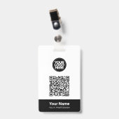 Kundenname Firmenlogo Qr-Code Ausweis (Vorderseite mit Clip)