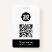 Kundenname Firmenlogo Qr-Code Ausweis (Vorderseite)
