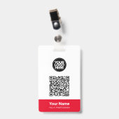 Kundenname Firmenlogo Qr-Code Ausweis (Vorderseite mit Clip)