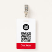 Kundenname Firmenlogo Qr-Code Ausweis (Vorderseite mit Klammer)