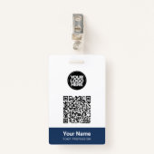Kundenname Firmenlogo Qr-Code Ausweis (Vorderseite mit Klammer)