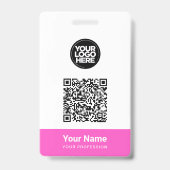 Kundenname Firmenlogo Qr-Code Ausweis (Vorderseite)