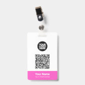 Kundenname Firmenlogo Qr-Code Ausweis (Vorderseite mit Clip)