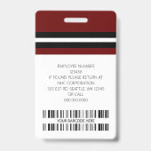 Kundenname, Foto, Bar, Logo Ausweis (Rückseite)