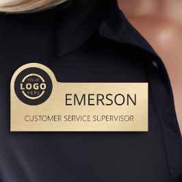 Kundenname Metallic Gold Name des Firmenlogos Namensschild