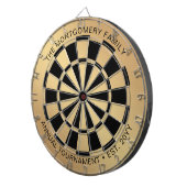 Kundenname Name Gold Schwarz Personalisiert Dartscheibe (Vorderseite rechts)