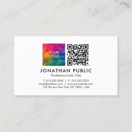 Kundenname QR Code Firmenlogo hier Telefonnummerkarte (Vorderseite)