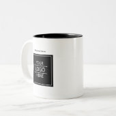 Kundenname und Firmenlogo Zweifarbige Tasse (Vorderseite Links)