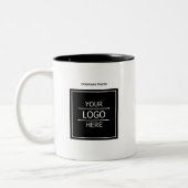 Kundenname und Firmenlogo Zweifarbige Tasse (Links)