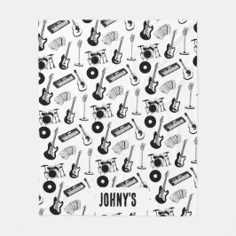 Kundenname von Musikinstrumenten Fleecedecke