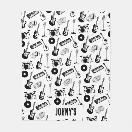 Kundenname von Musikinstrumenten Fleecedecke (Vorderseite)