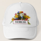 KUNDENPERSONALISIERUNG VON FRAUEN MIT FLORALEN BLU TRUCKERKAPPE (Vorderseite)