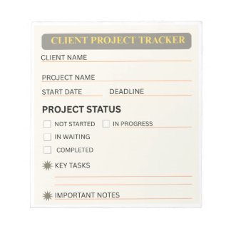 Kundenprojekt-Tracker Notizbuch Notizblock