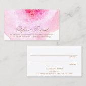 Kundenreferenz für Abstrakte Aquarellfarben in Ros Empfehlungskarte (Vorne/Hinten)