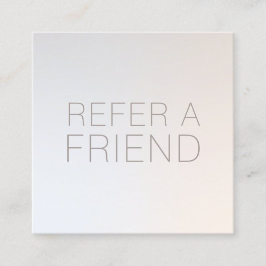 Kundenreferenz für den beleuchteten Silber-Salon-W Empfehlungskarte (Vorderseite)