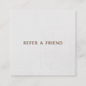 Kundenreferenz für einfache graue Linen Empfehlungskarte (Vorderseite)