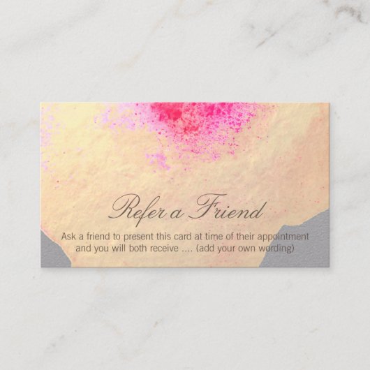 Kundenreferenz für Gold Watercolor Große Flora Empfehlungskarte (Vorderseite)