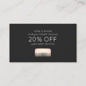 Kundenreferenz für Hair Stylist Gold Comb Empfehlungskarte (Vorderseite)
