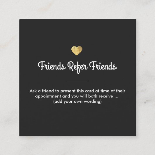 Kundenreferenz für moderne Goldene Herzen Empfehlungskarte (Vorderseite)