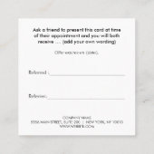 Kundenreferenz Gold Aquarellfarben Empfehlungskarte (Rückseite)