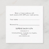 Kundenreferenz-Karte mit rosa Gelbfärbung Empfehlungskarte (Rückseite)