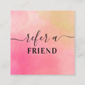 Kundenreferenz-Karte mit rosa Gelbfärbung Empfehlungskarte (Vorderseite)