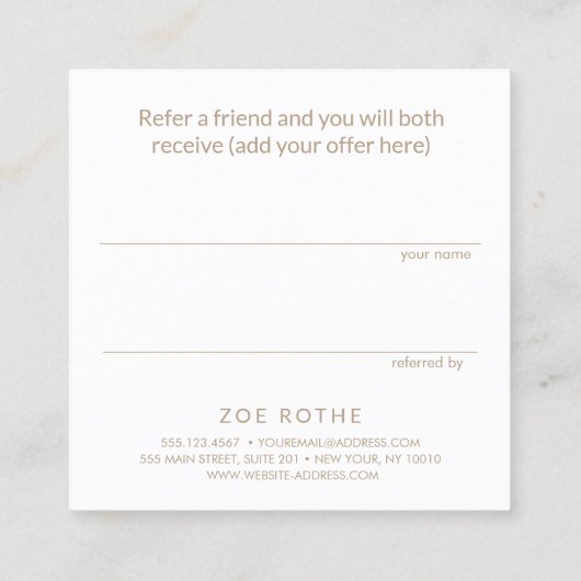 Kundenreferenz von Bokeh Salon Wellness-Center Empfehlungskarte (Rückseite)