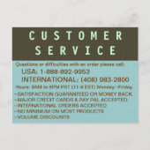 Kundenservice - INFO Postkarte (Vorderseite)