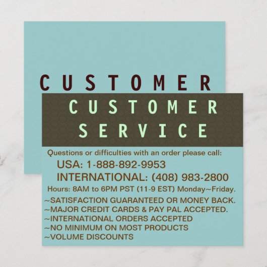 Kundenservice - INFO Postkarte (Vorne/Hinten)
